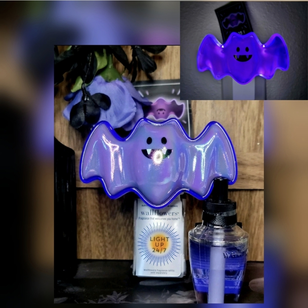 B&BW 🦇🟣 Purple Neon Bat Wallflower Plug & Fragrance Refill HALLOWEEN